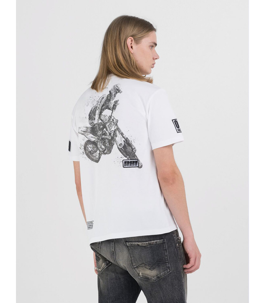 ヘビーピュアコットンジャージーモトクロスTシャツ 詳細画像 ホワイト 2